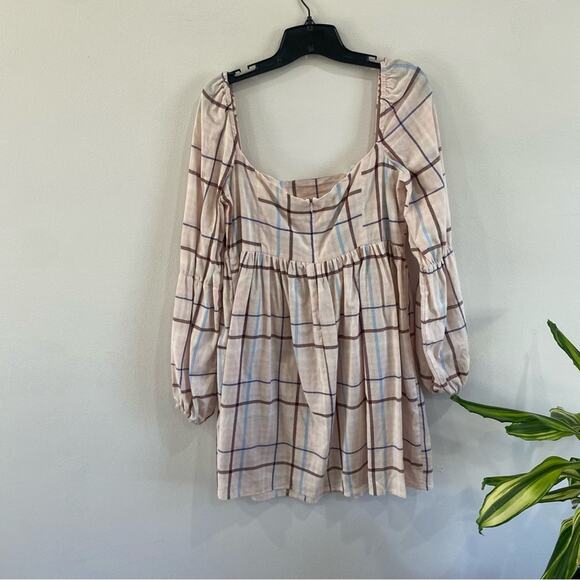 Park & Fifth "Thompson" Mini Baby Doll Dress Striped in Linen Blend Size Large - Picture 6 of 13